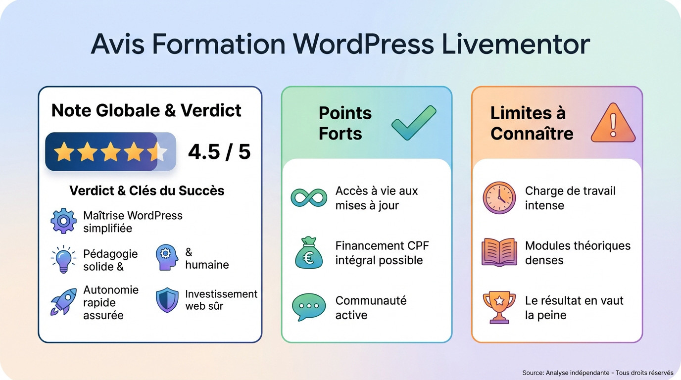 Avis formation WordPress LiveMentor : analyse complète du programme et de l'accompagnement
