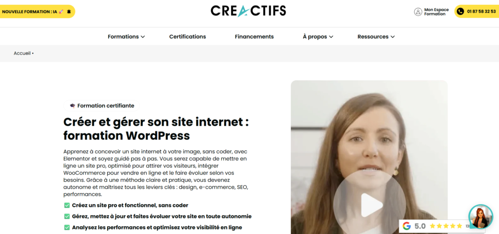 Formation wordpress Créatifs